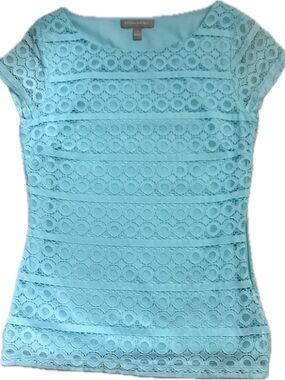 Banana Republic Aqua Lace Cap Sleeve Top